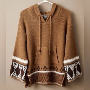 EARTHBOUND Trading Co EUC Tan Knit
Sweater w/Aztec vibe tan/brown white
Size SM